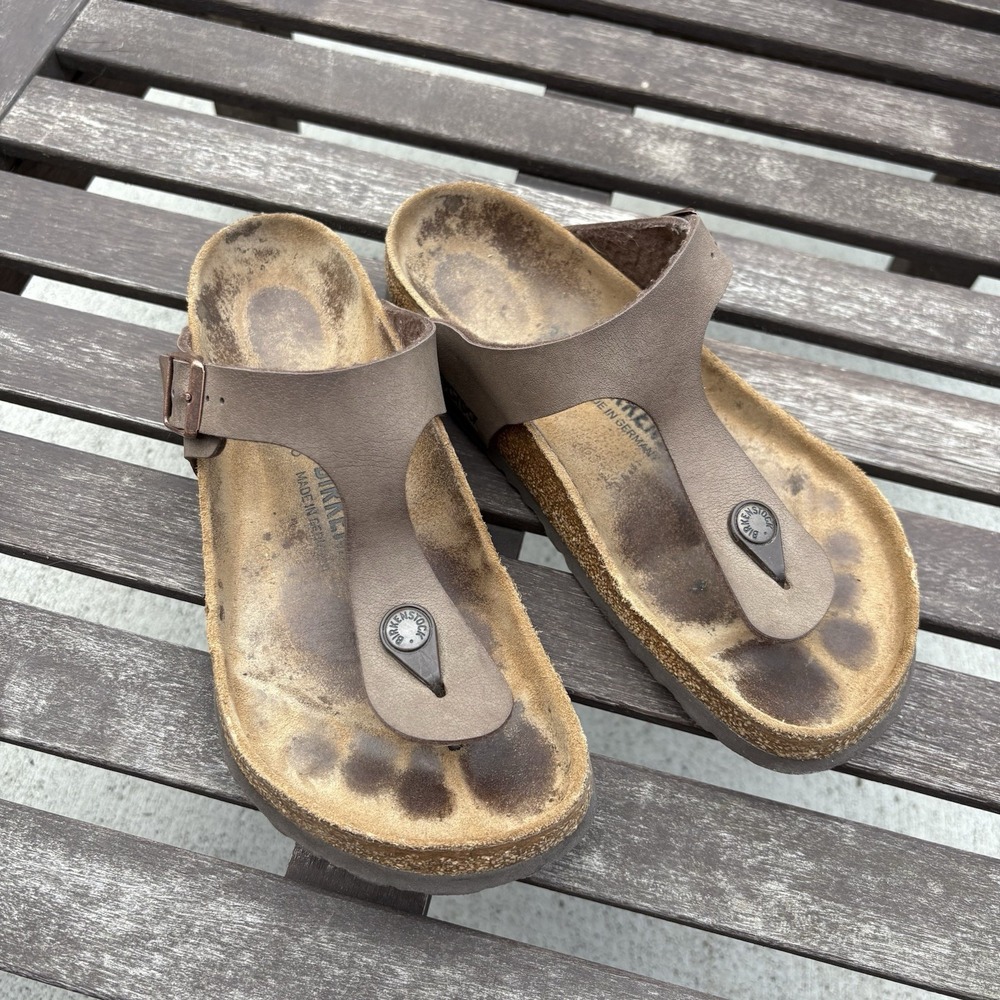 Birkenstock Womens 37 Brown Gizeh Sandals Boho Casual Cork Thong
